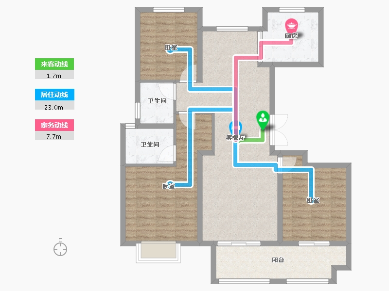 江苏省-南通市-中梁首府-102.00-户型库-动静线