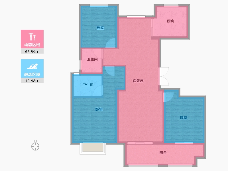 江苏省-南通市-中梁首府-102.00-户型库-动静分区