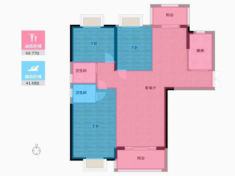 湖南省-常德市-文和家苑-98.40-户型库-动静分区