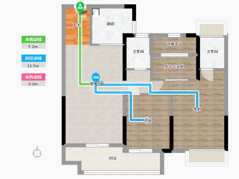 湖南省-常德市-旭辉国际新城-82.65-户型库-动静线