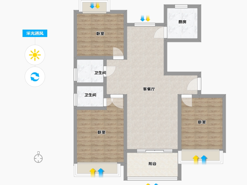 河南省-周口市-信诚清华园-93.78-户型库-采光通风