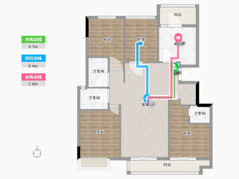 浙江省-嘉兴市-正黄翡翠合院-123.10-户型库-动静线