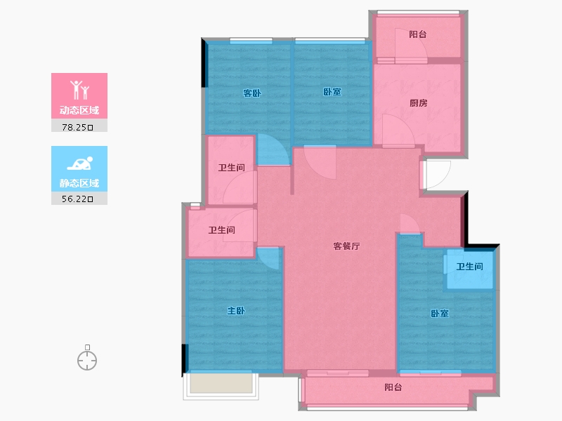 浙江省-嘉兴市-正黄翡翠合院-123.10-户型库-动静分区