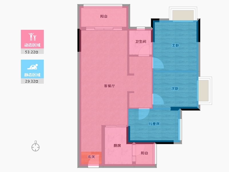 广东省-清远市-海伦堡·云溪九里-73.97-户型库-动静分区