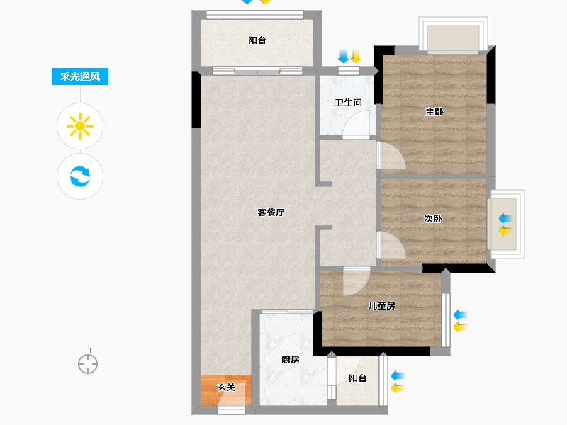 广东省-清远市-海伦堡·云溪九里-73.97-户型库-采光通风