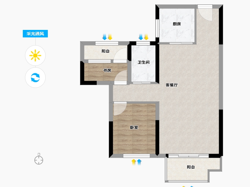 湖南省-郴州市-郴州中梁首府-65.53-户型库-采光通风