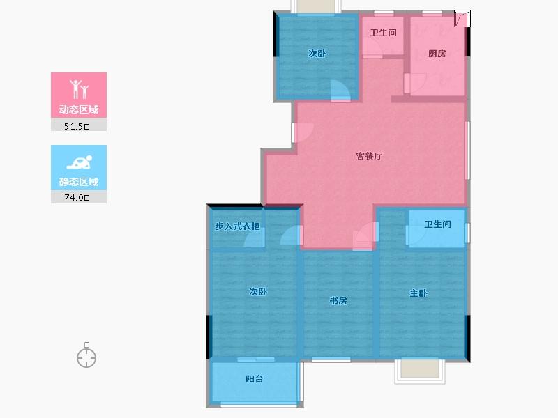 河南省-周口市-豫府花园-111.72-户型库-动静分区