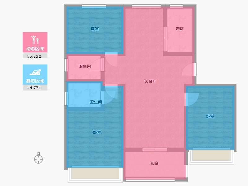 河南省-周口市-信诚清华园-88.82-户型库-动静分区