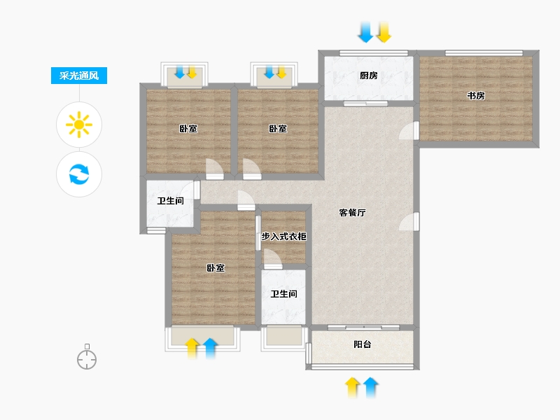 湖南省-常德市-君悦国际-118.42-户型库-采光通风