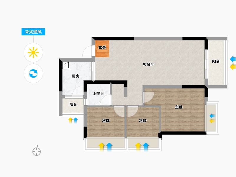 广东省-清远市-清远佳兆业城市广场-71.06-户型库-采光通风