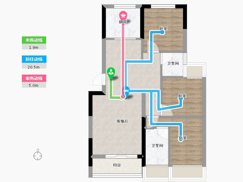 广东省-深圳市-鹏华世家华府-66.20-户型库-动静线