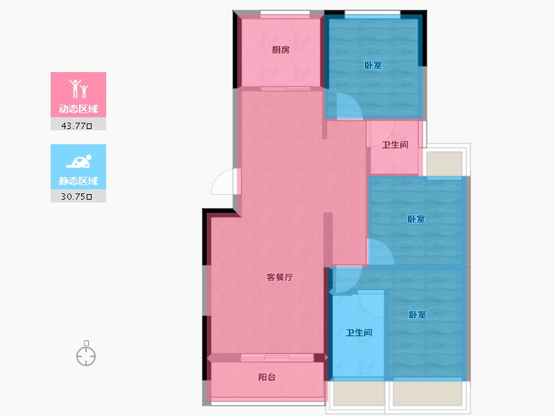 广东省-深圳市-鹏华世家华府-66.20-户型库-动静分区