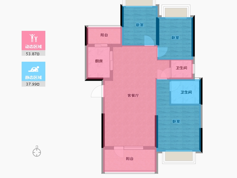 湖北省-武汉市-佳阳大都府-82.02-户型库-动静分区