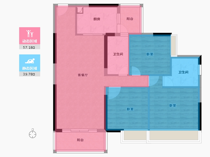 广东省-清远市-恒福山湖峰境-86.89-户型库-动静分区