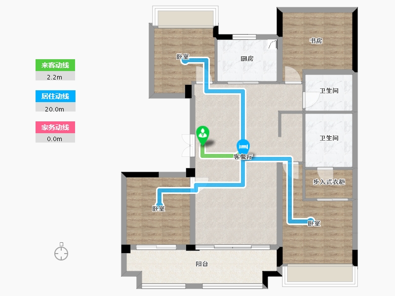 浙江省-嘉兴市-世茂璀璨时代-106.48-户型库-动静线