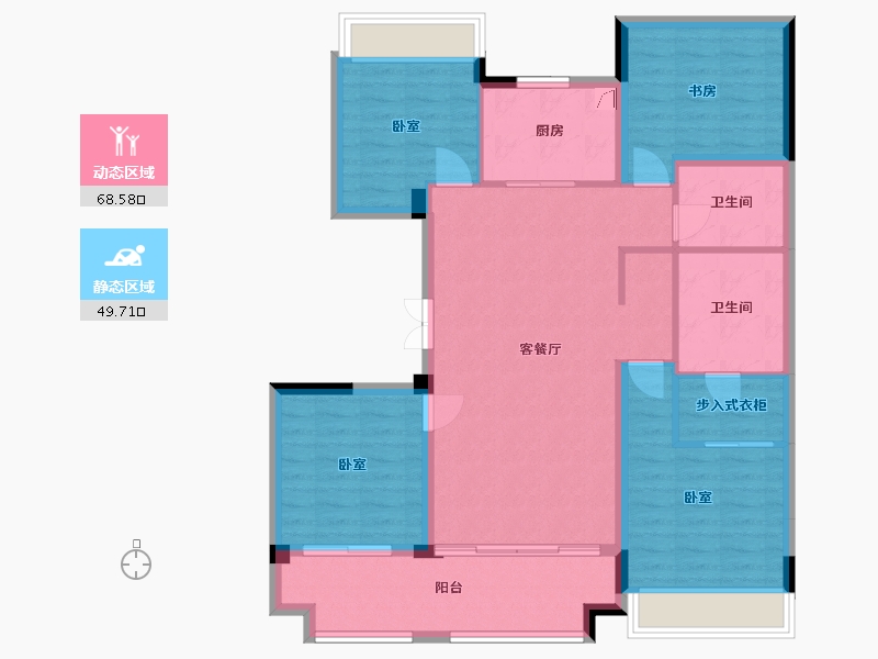 浙江省-嘉兴市-世茂璀璨时代-106.48-户型库-动静分区