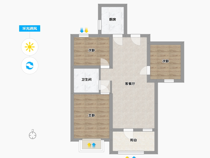 河北省-保定市-清山十里花开-61.42-户型库-采光通风