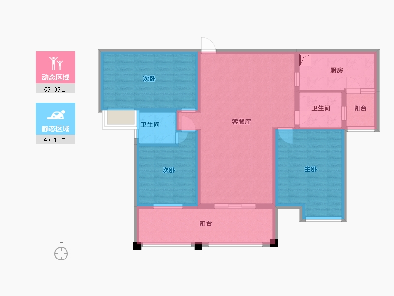 湖南省-常德市-博雅公馆-95.98-户型库-动静分区