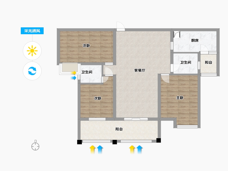 湖南省-常德市-博雅公馆-95.98-户型库-采光通风