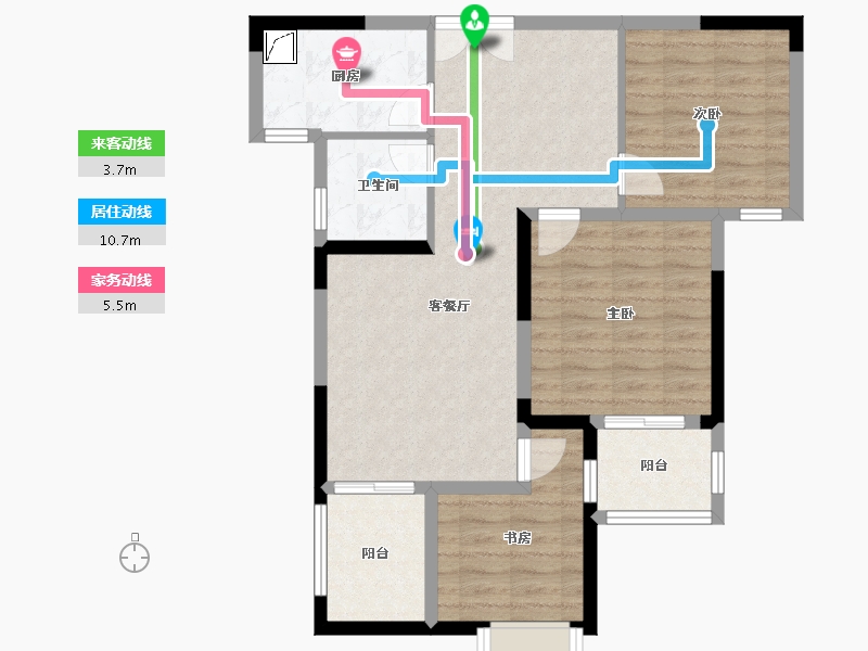 湖南省-长沙市-滨江一号-77.47-户型库-动静线