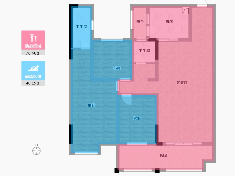 湖南省-常德市-博雅公馆-102.80-户型库-动静分区