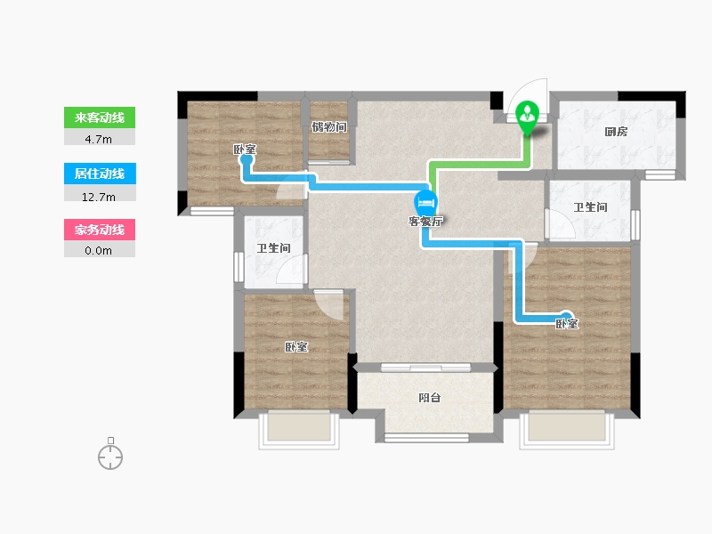 湖南省-岳阳市-祥生•金麟府-87.43-户型库-动静线