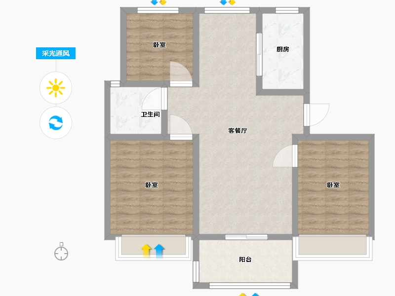 河南省-周口市-信诚清华园-84.10-户型库-采光通风