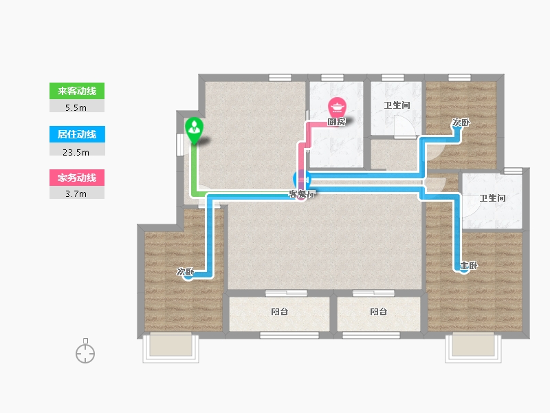 河北省-保定市-北京恒大京南半岛-101.87-户型库-动静线