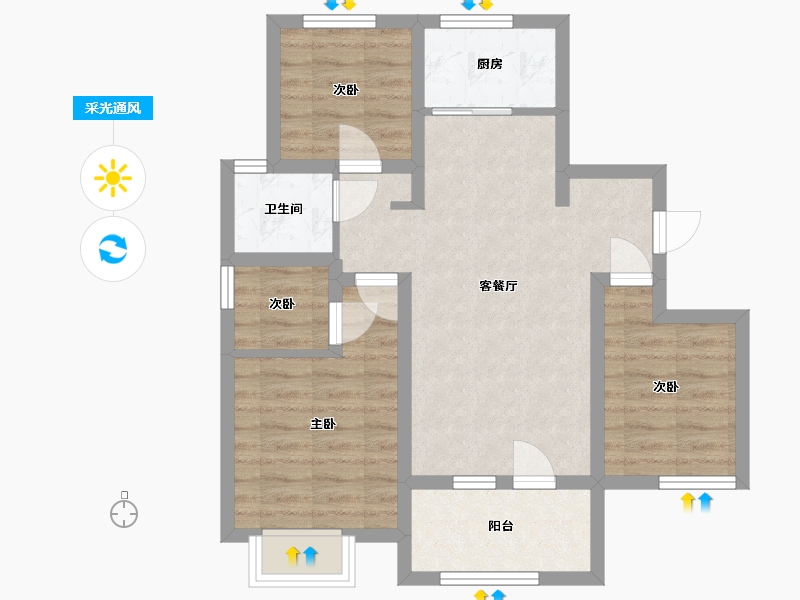 河北省-保定市-清山十里花开-66.69-户型库-采光通风