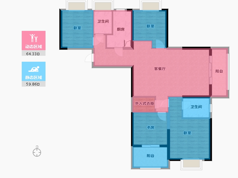 湖北省-武汉市-花样年花好园-111.00-户型库-动静分区