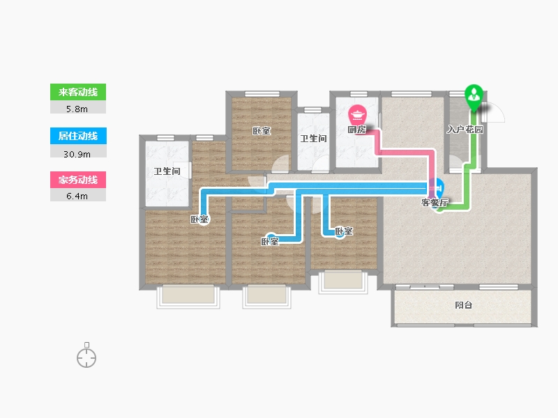 江苏省-南通市-中梁首府-132.01-户型库-动静线