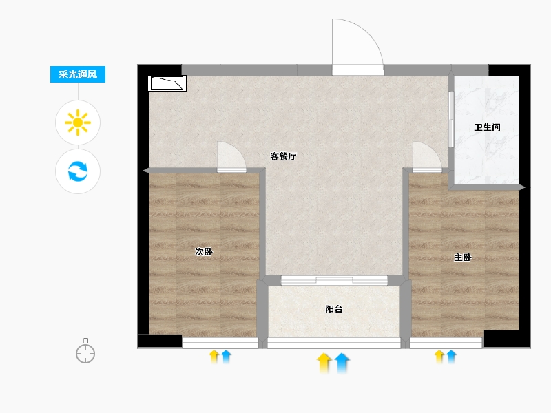 广东省-深圳市-万科星城商业中心-45.00-户型库-采光通风