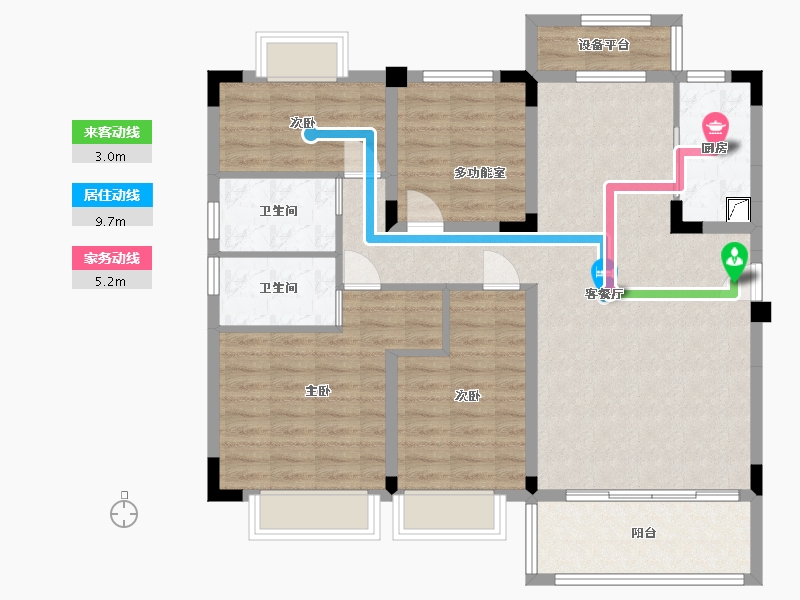 湖南省-常德市-石门碧桂园望江府-103.46-户型库-动静线