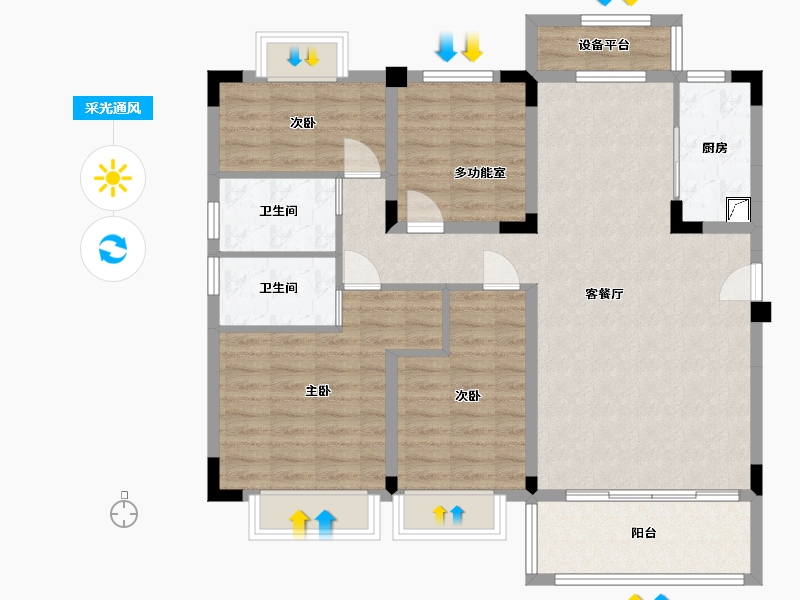 湖南省-常德市-石门碧桂园望江府-103.46-户型库-采光通风