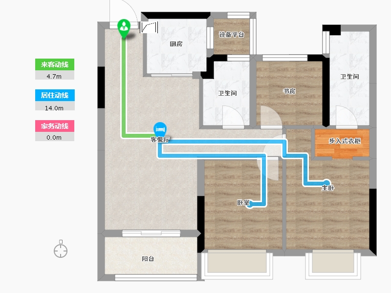 浙江省-嘉兴市-绿城华景川澜园-71.97-户型库-动静线