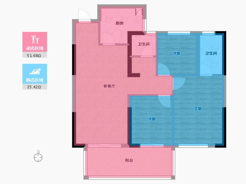 湖南省-长沙市-中南国际眼镜城-77.78-户型库-动静分区