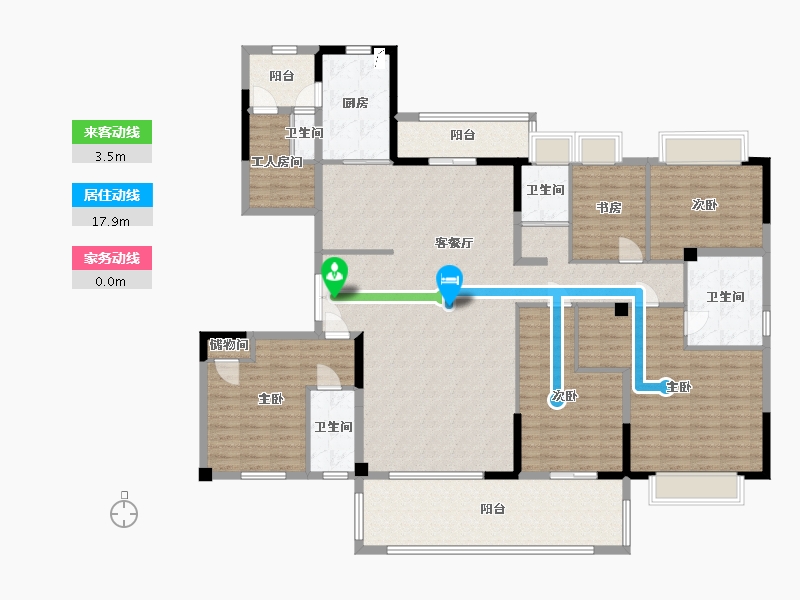 湖南省-常德市-碧桂园十里公园-190.08-户型库-动静线