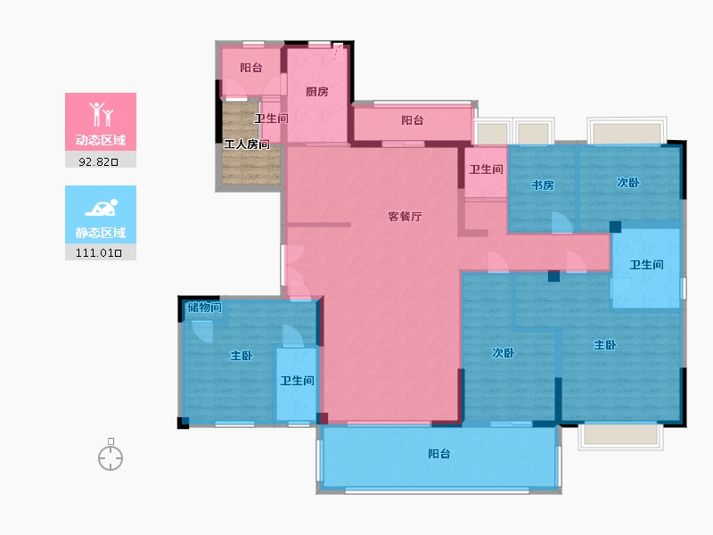 湖南省-常德市-碧桂园十里公园-190.08-户型库-动静分区