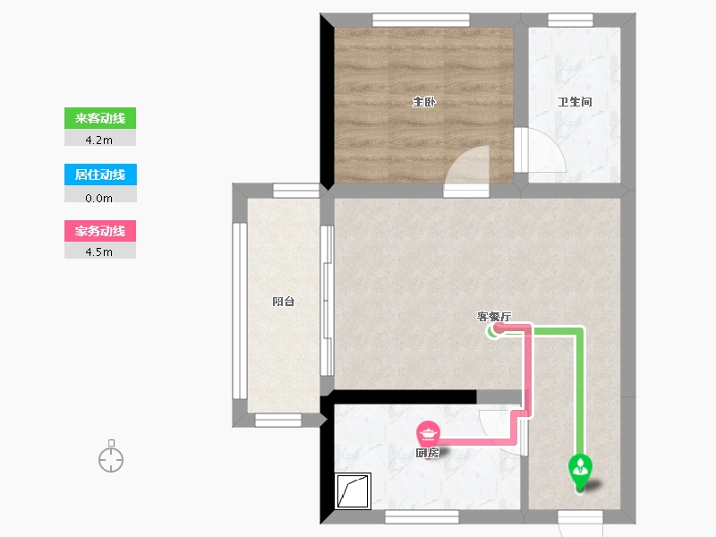 湖南省-长沙市-滨江一号-44.81-户型库-动静线