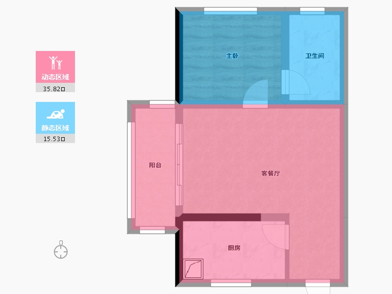 湖南省-长沙市-滨江一号-44.81-户型库-动静分区