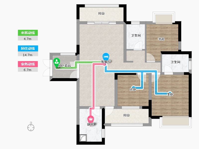 湖南省-长沙市-滨江一号-90.63-户型库-动静线