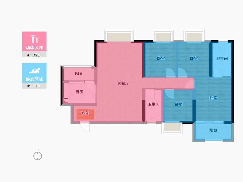 湖北省-武汉市-中国中铁金桥璟园-82.23-户型库-动静分区