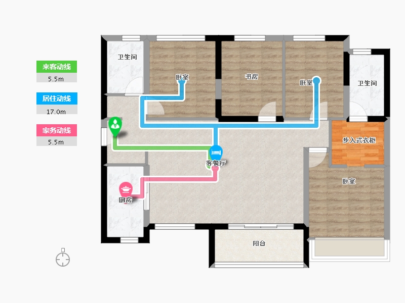 广东省-深圳市-万科云城公寓-103.60-户型库-动静线