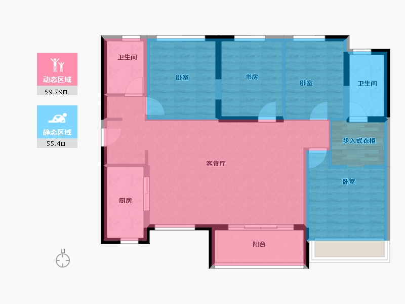 广东省-深圳市-万科云城公寓-103.60-户型库-动静分区