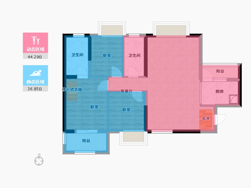 湖北省-武汉市-中国中铁金桥璟园-71.41-户型库-动静分区