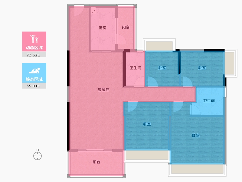 广东省-清远市-恒福山湖峰境-114.93-户型库-动静分区