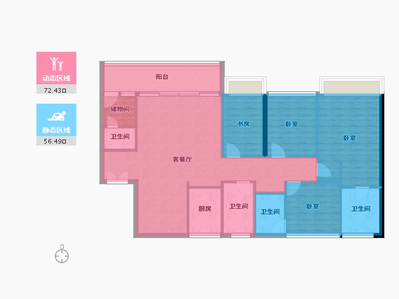 广东省-深圳市-万科云城公寓-117.40-户型库-动静分区