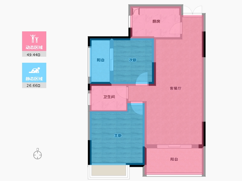 湖南省-长沙市-滨江一号-67.52-户型库-动静分区