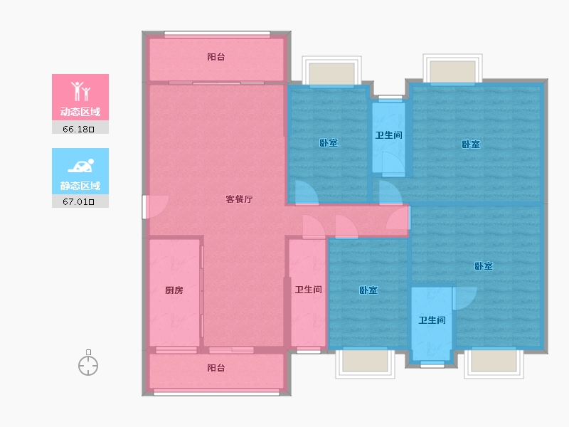 广东省-梅州市-龙腾一品-121.34-户型库-动静分区