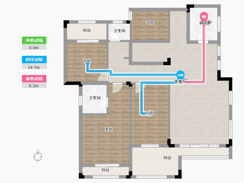 湖南省-长沙市-房聚云台府-129.15-户型库-动静线